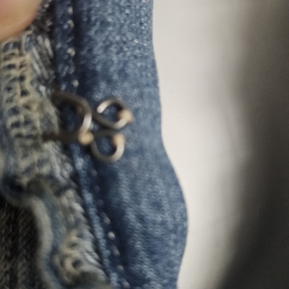 Chico's Platinum Women Size 1 (Medium) Denim Jean Jacket Studded 3/4 Sleeve - Picture 7 of 12